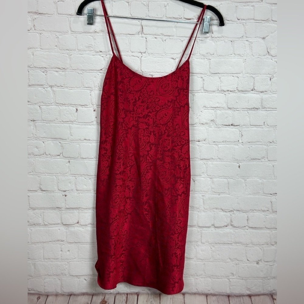 Vintage Victoria's Secret red Slip dress chemise Size S old money classic